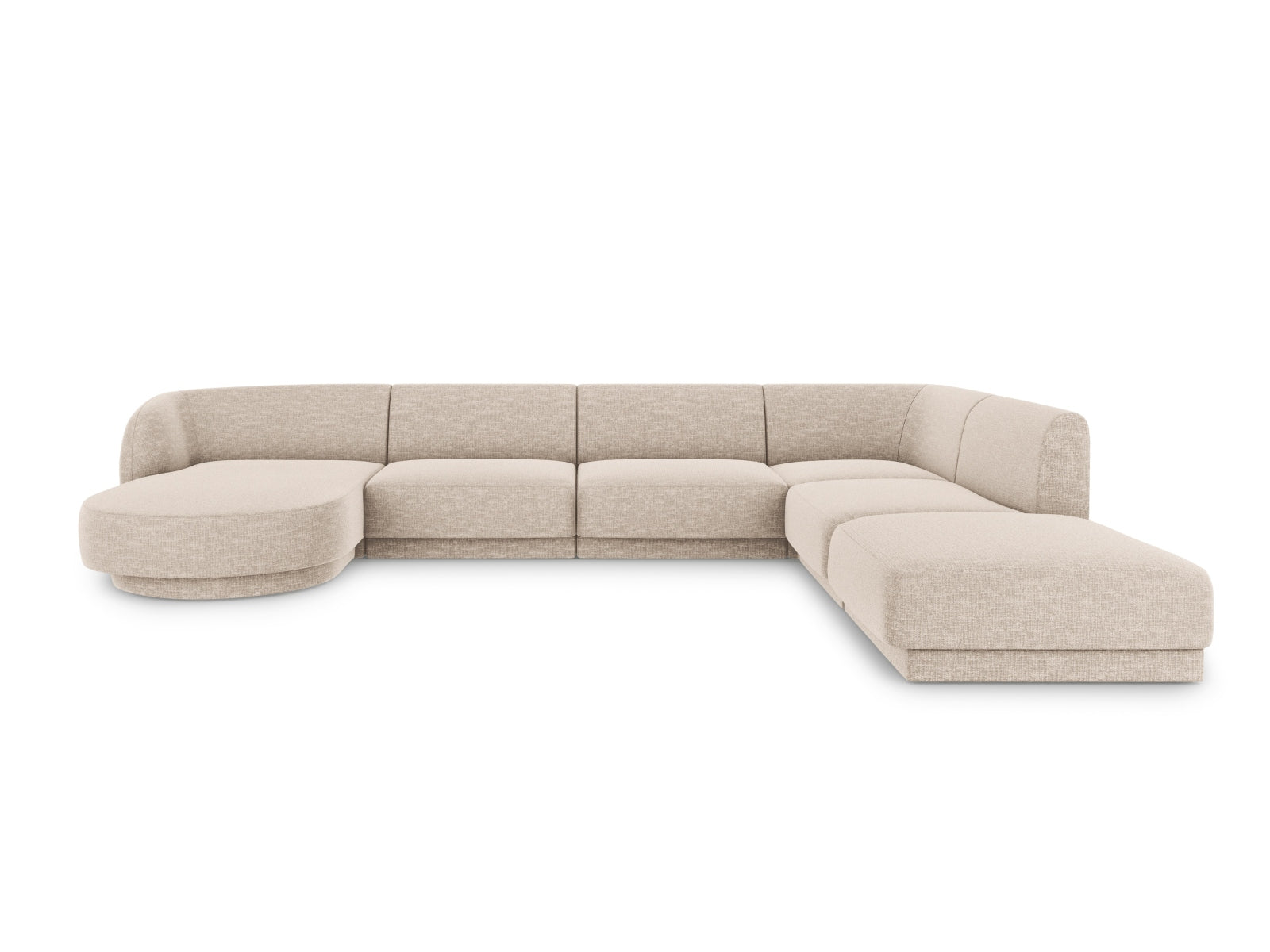 Miley Panoramic Ecksofa rechts 6 Sitzer in Beige-Eden präsentiert im Onlineshop von KAQTU Design AG. Ecksofa rechts ist von Micadoni