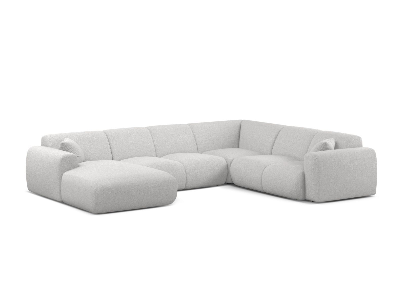 6-Sitzer Modular Ecksofa Panoramic rechts Molino in Silver-Eden präsentiert im Onlineshop von KAQTU Design AG. Ecksofa rechts ist von Micadoni