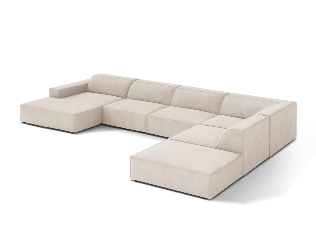 7-Sitzer Modular Ecksofa Panoramic rechts Jodie in Beige-Liberty präsentiert im Onlineshop von KAQTU Design AG. Ecksofa rechts ist von Micadoni