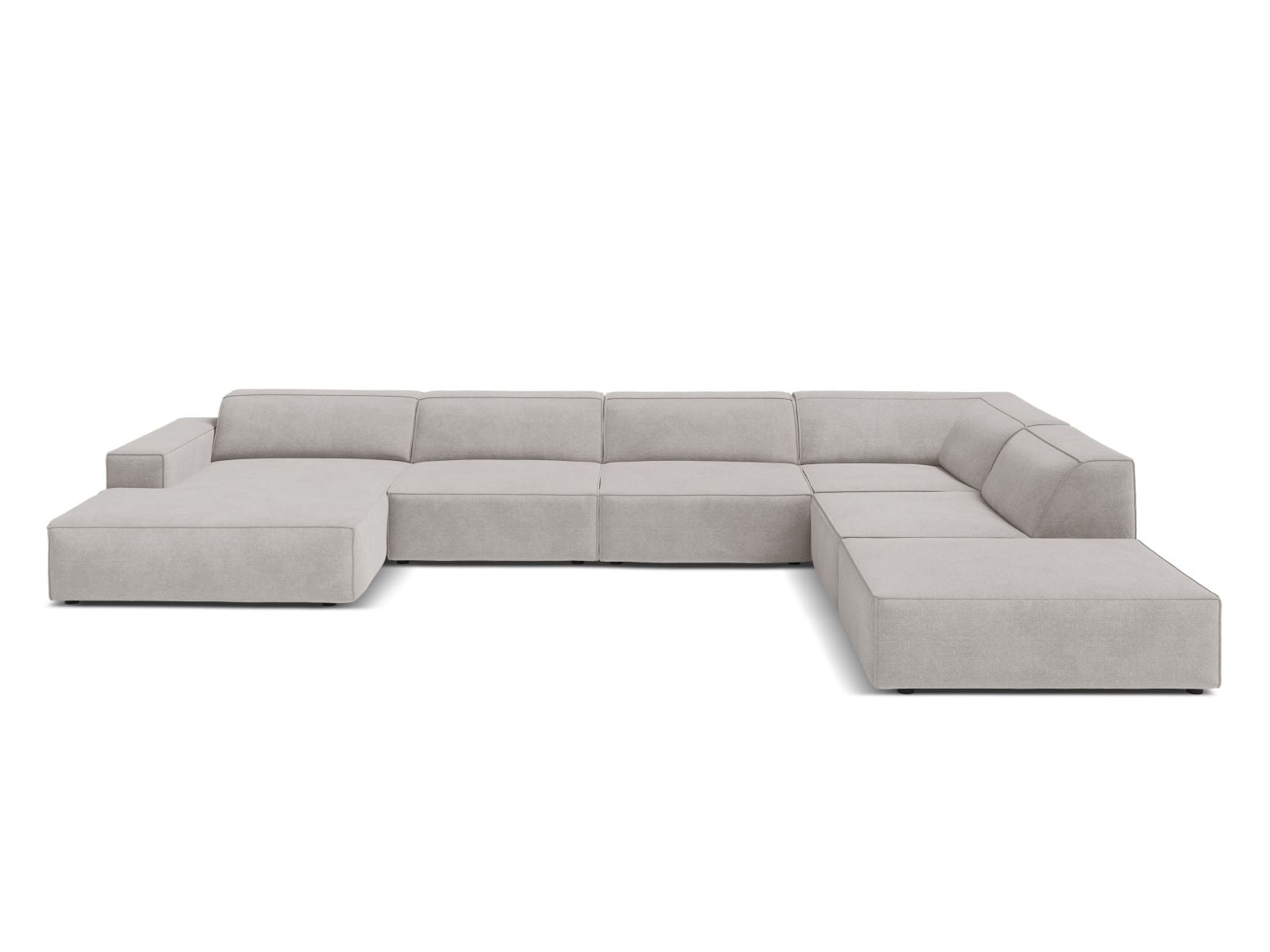 7-Sitzer Modular Ecksofa Panoramic rechts Jodie in Light Grey-Liberty präsentiert im Onlineshop von KAQTU Design AG. Ecksofa rechts ist von Micadoni