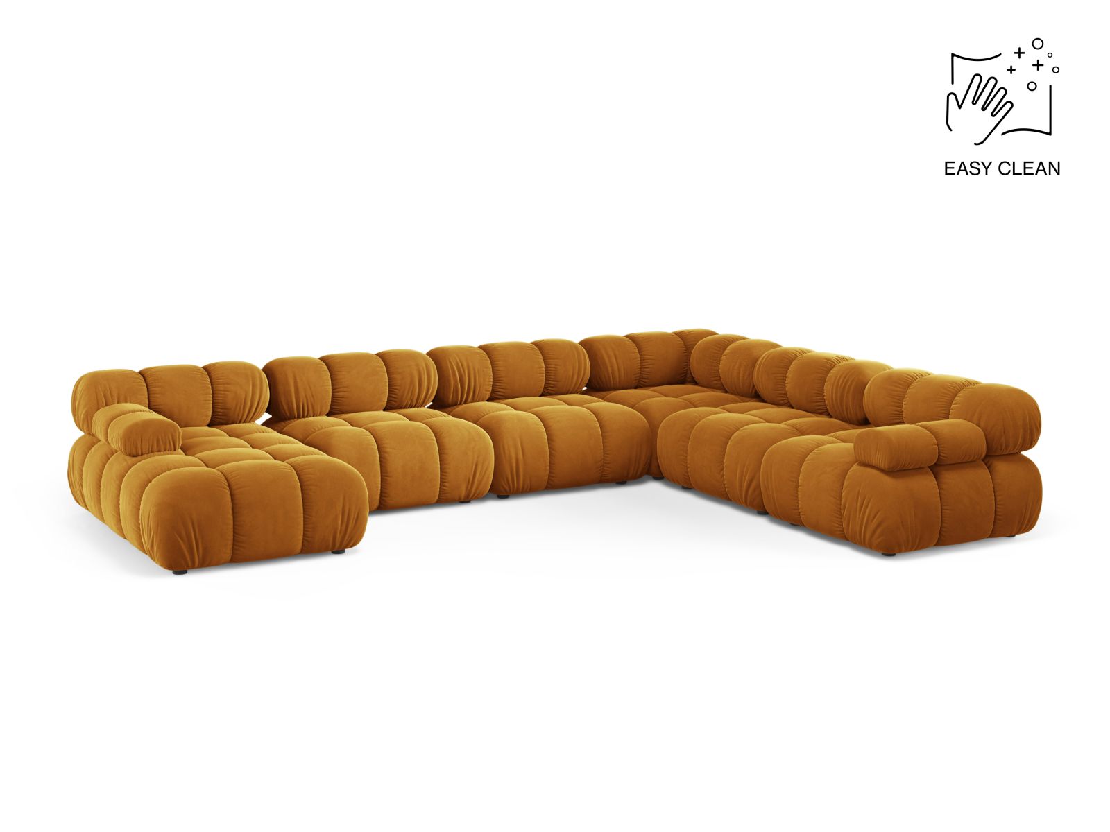 8-Sitzer Modular Ecksofa Panoramic rechts Bellis in Yellow-Venus präsentiert im Onlineshop von KAQTU Design AG. Ecksofa rechts ist von Micadoni
