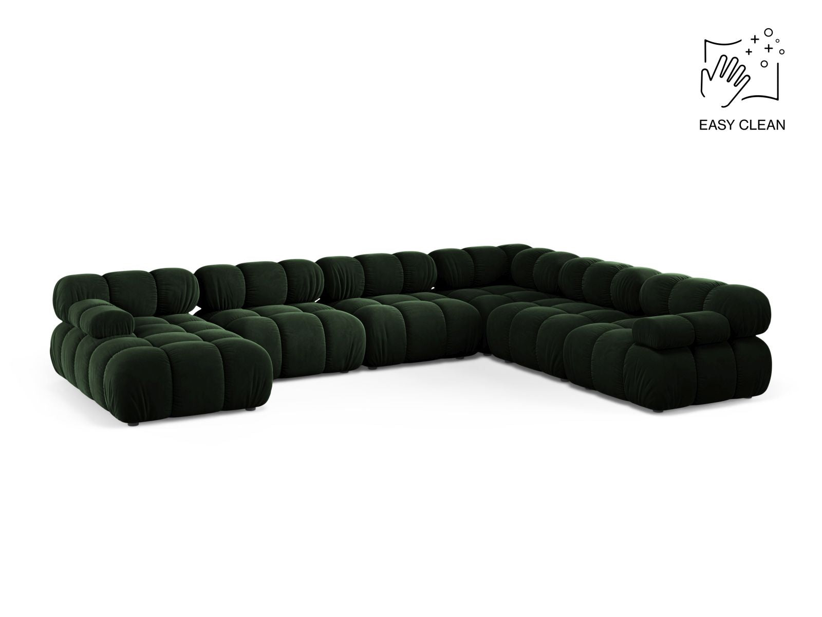 8-Sitzer Modular Ecksofa Panoramic rechts Bellis in Bottle Green-Venus präsentiert im Onlineshop von KAQTU Design AG. Ecksofa rechts ist von Micadoni