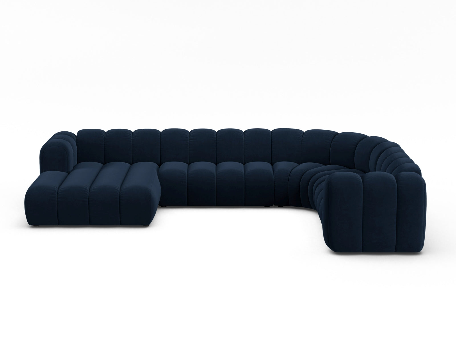Lupine Velour Modular Panoramic Ecksofa rechts 6 Sitzer in Royal Blue präsentiert im Onlineshop von KAQTU Design AG. Ecksofa rechts ist von Micadoni
