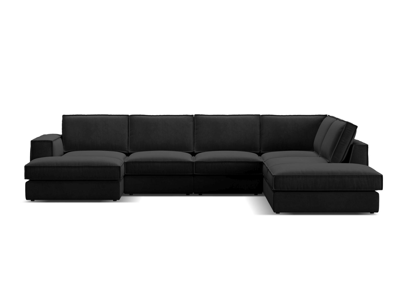 5-Sitzer Modular Ecksofa Panoramic rechts Pola in Black-Salvador präsentiert im Onlineshop von KAQTU Design AG. Ecksofa rechts ist von Micadoni
