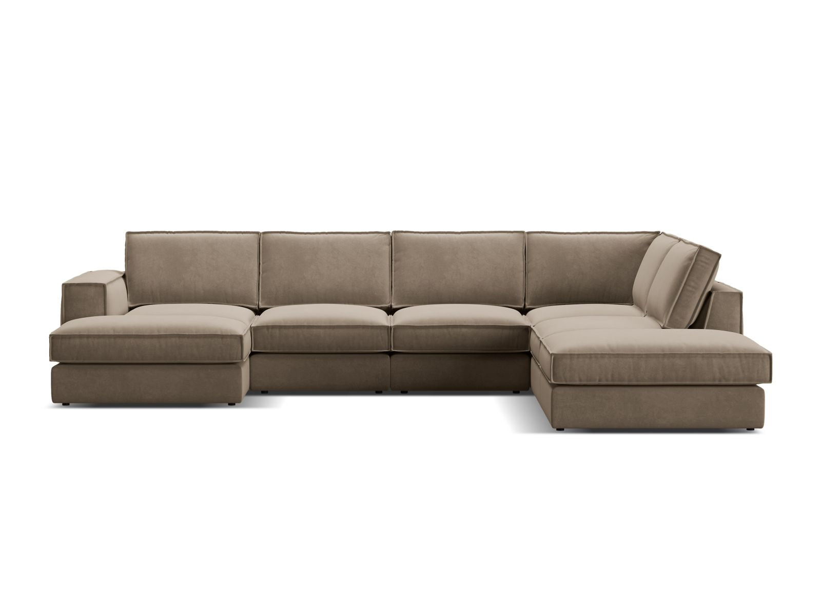 5-Sitzer Modular Ecksofa Panoramic rechts Pola in Grey Brown-Salvador präsentiert im Onlineshop von KAQTU Design AG. Ecksofa rechts ist von Micadoni