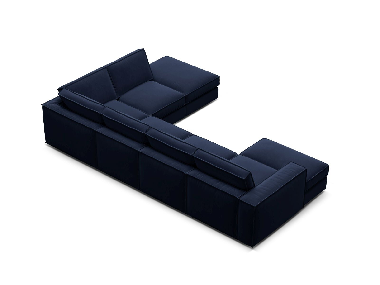 Elegantes 5-Sitzer Ecksofa Panoramic rechts in Royal Blue-Salvador von Micadoni, perfekt für moderne und gemütliche Wohnlandschaften.