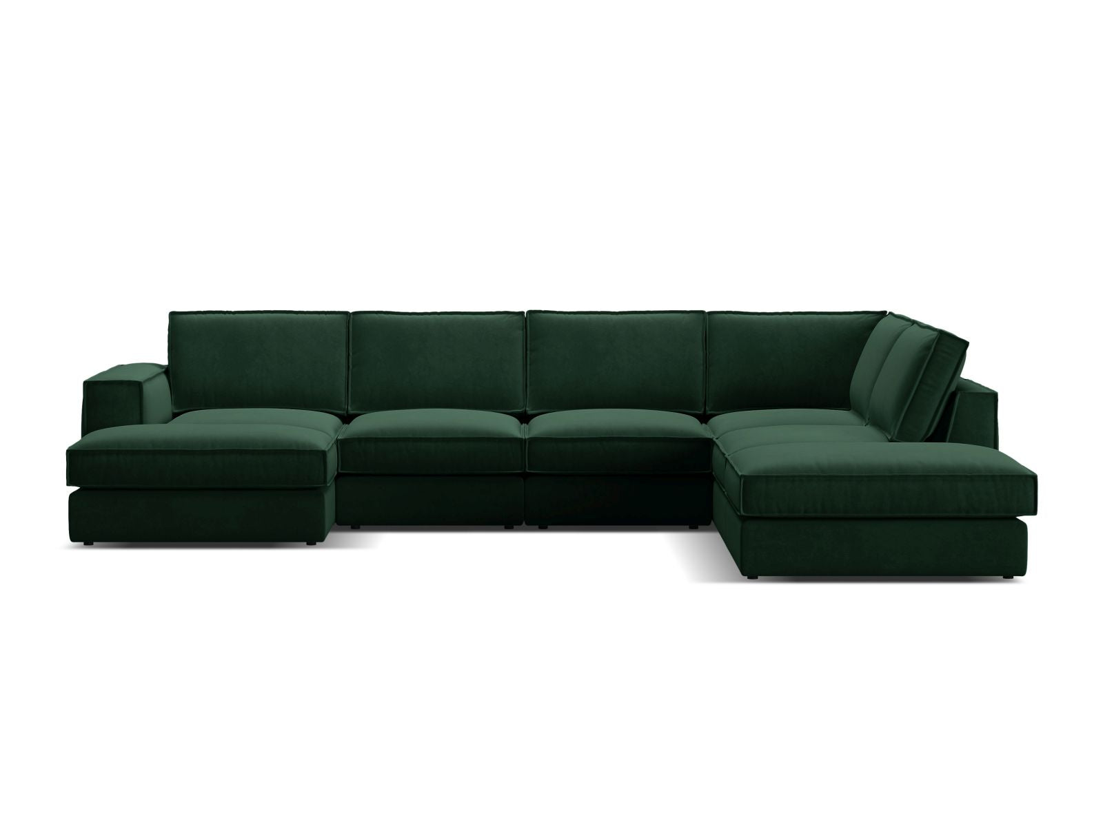 5-Sitzer Modular Ecksofa Panoramic rechts Pola in Bottle Green-Salvador präsentiert im Onlineshop von KAQTU Design AG. Ecksofa rechts ist von Micadoni
