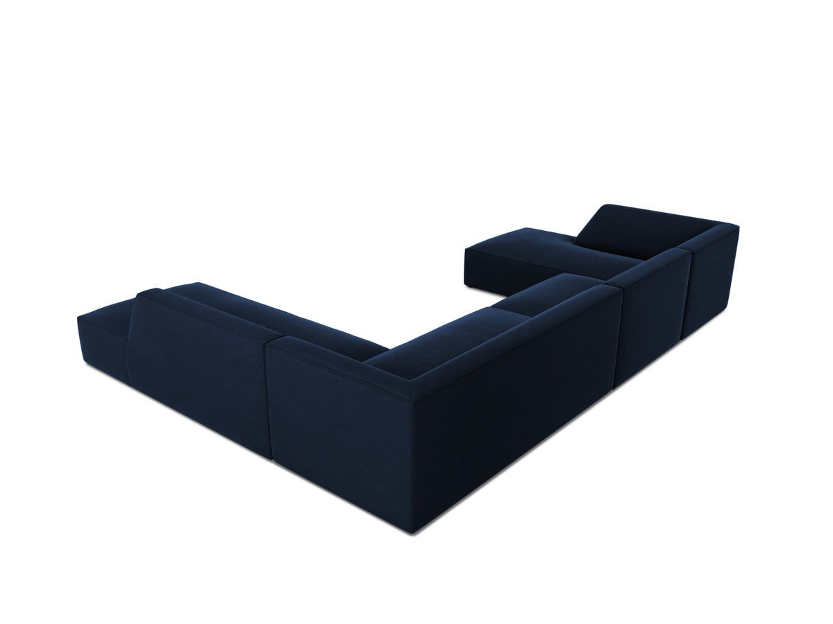 Ruby Velour Panoramic Ecksofa rechts 7 Sitzer in Royal Blue-Salvador präsentiert im Onlineshop von KAQTU Design AG. Ecksofa rechts ist von Micadoni