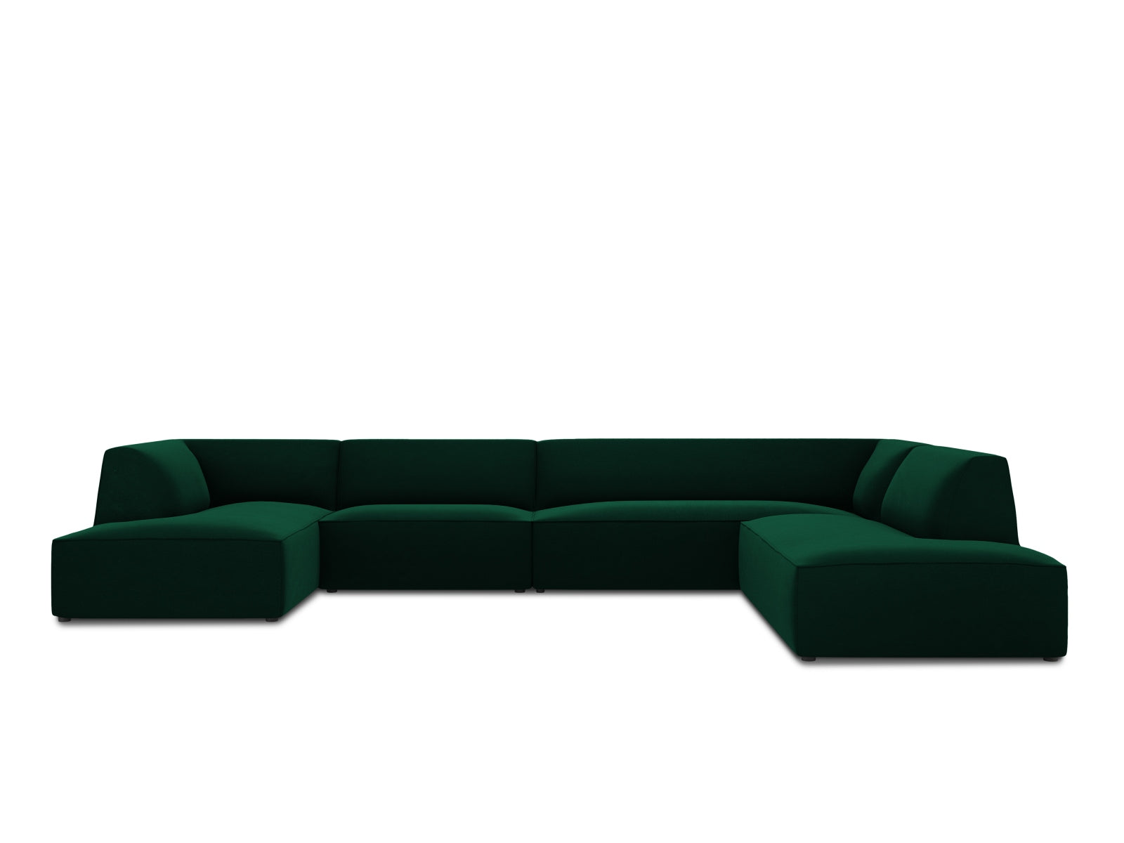 Ruby Velour Panoramic Ecksofa rechts 7 Sitzer in Bottle Green-Salvador präsentiert im Onlineshop von KAQTU Design AG. Ecksofa rechts ist von Micadoni