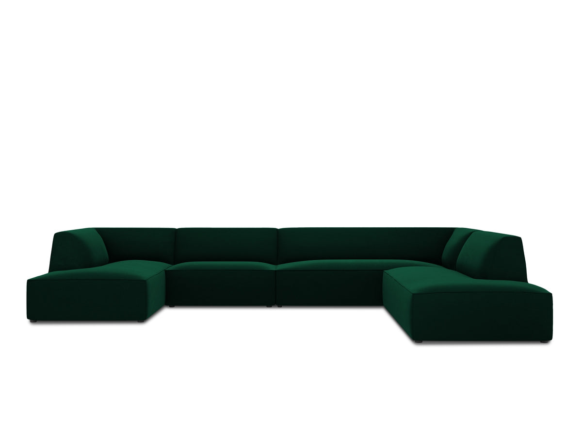 Ruby Velour Panoramic Ecksofa rechts 7 Sitzer in Bottle Green-Salvador präsentiert im Onlineshop von KAQTU Design AG. Ecksofa rechts ist von Micadoni