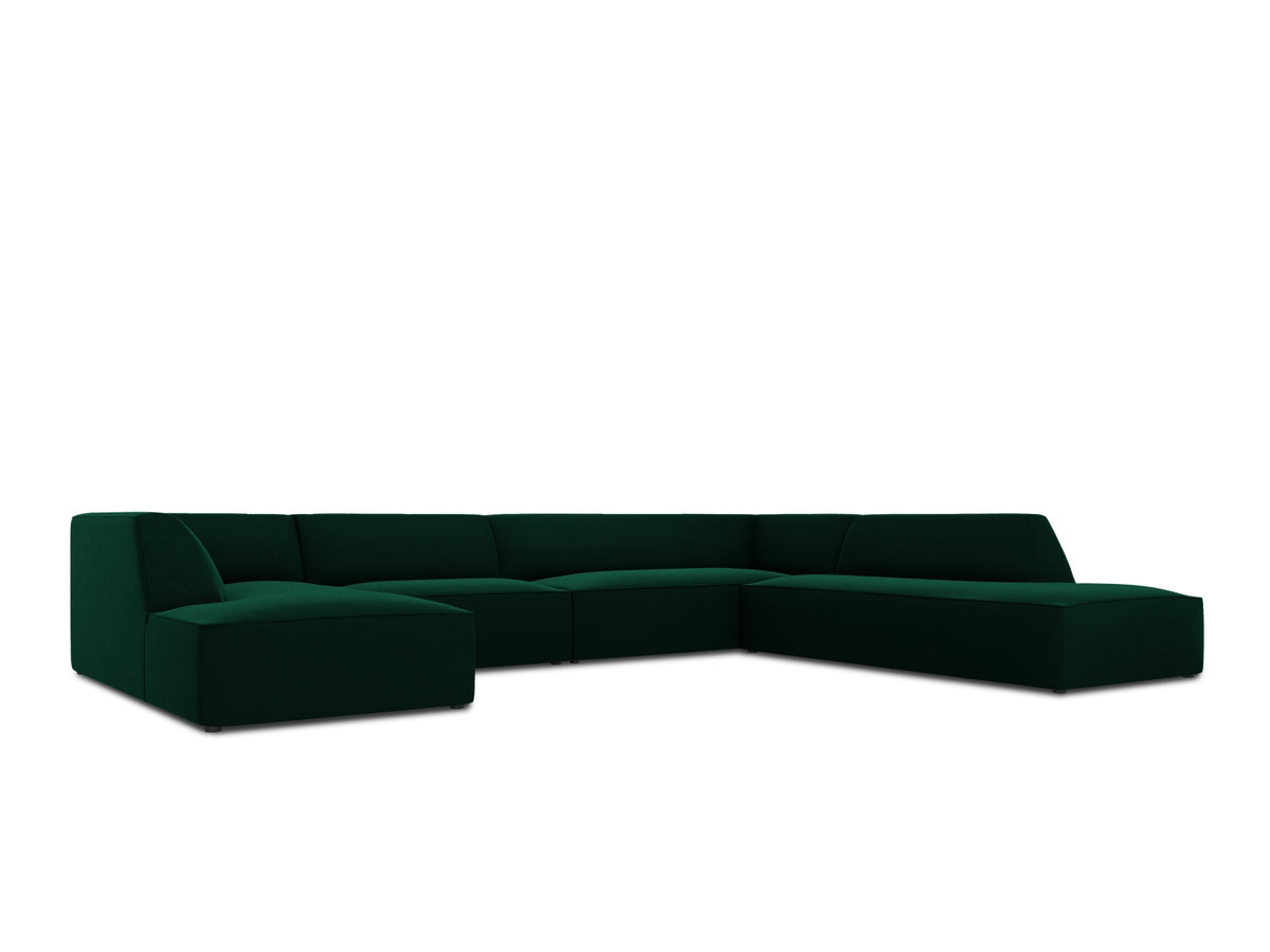Ruby Velour Panoramic Ecksofa rechts 7 Sitzer in Bottle Green-Salvador präsentiert im Onlineshop von KAQTU Design AG. Ecksofa rechts ist von Micadoni