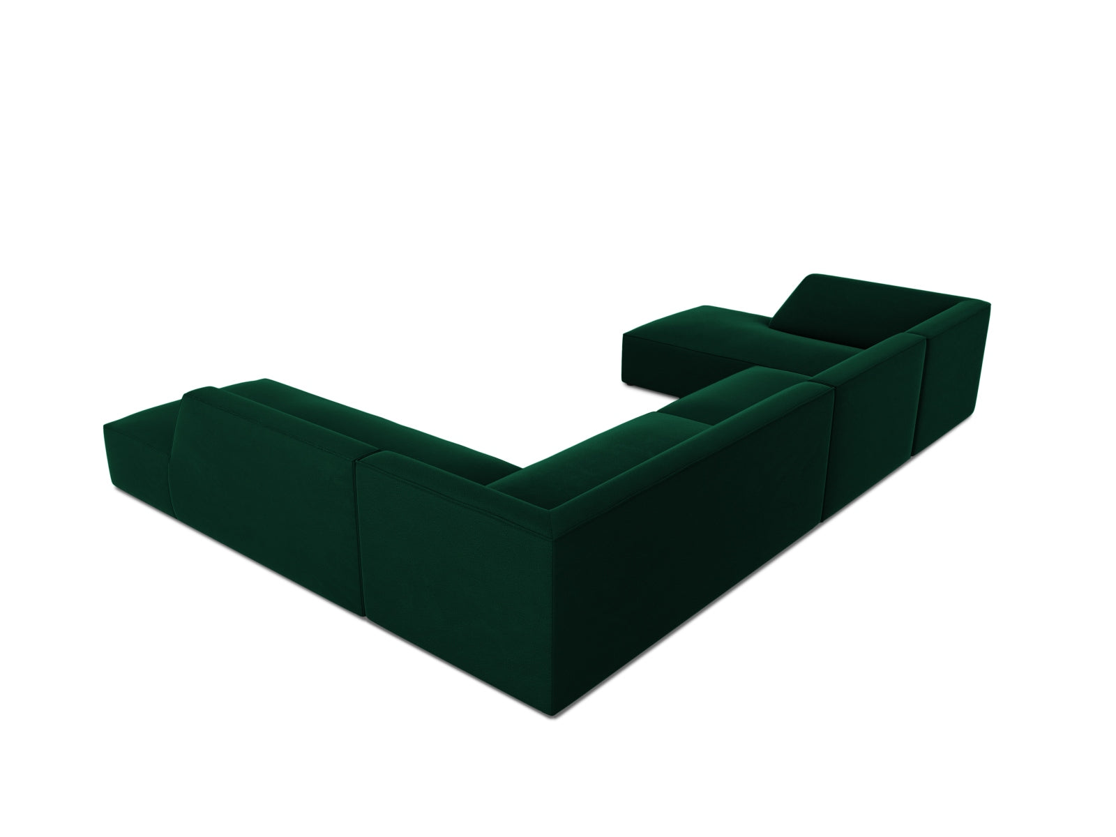 Elegantes 7-Sitzer Ecksofa in hochwertigem Ruby Velour, rechte Variante, ideal für stilvolle Wohnräume und entspannte Stunden von Micadoni.