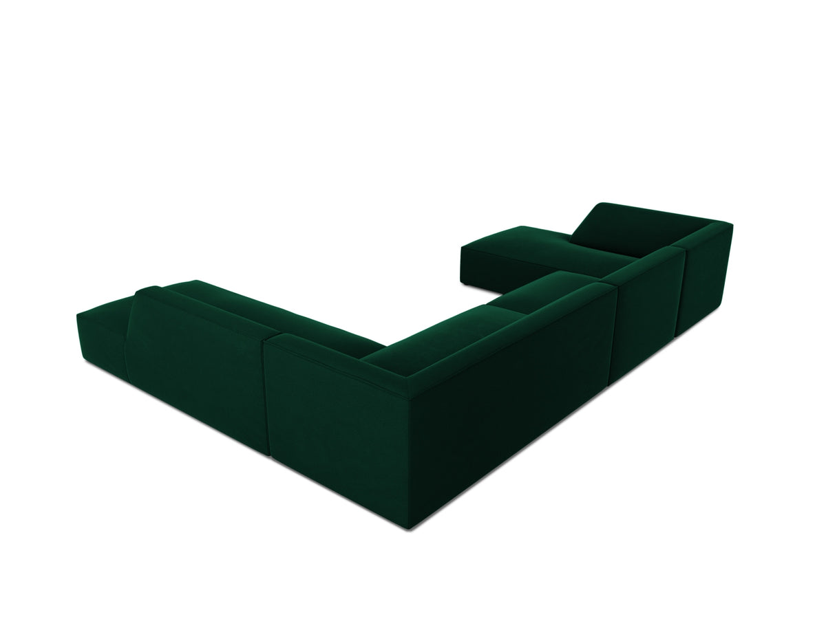 Ruby Velour Panoramic Ecksofa rechts 7 Sitzer in Bottle Green-Salvador präsentiert im Onlineshop von KAQTU Design AG. Ecksofa rechts ist von Micadoni