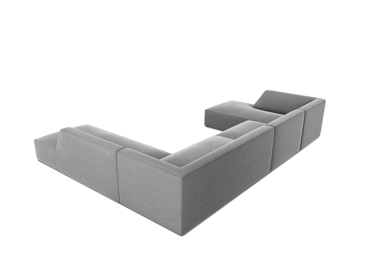 Ruby Velour Panoramic Ecksofa rechts 7 Sitzer in Grey-Salvador präsentiert im Onlineshop von KAQTU Design AG. Ecksofa rechts ist von Micadoni