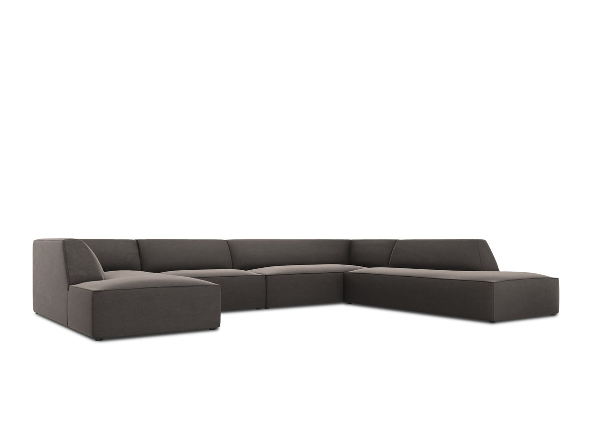 Ruby Velour Panoramic Ecksofa rechts 7 Sitzer in Dark Grey-Salvador präsentiert im Onlineshop von KAQTU Design AG. Ecksofa rechts ist von Micadoni