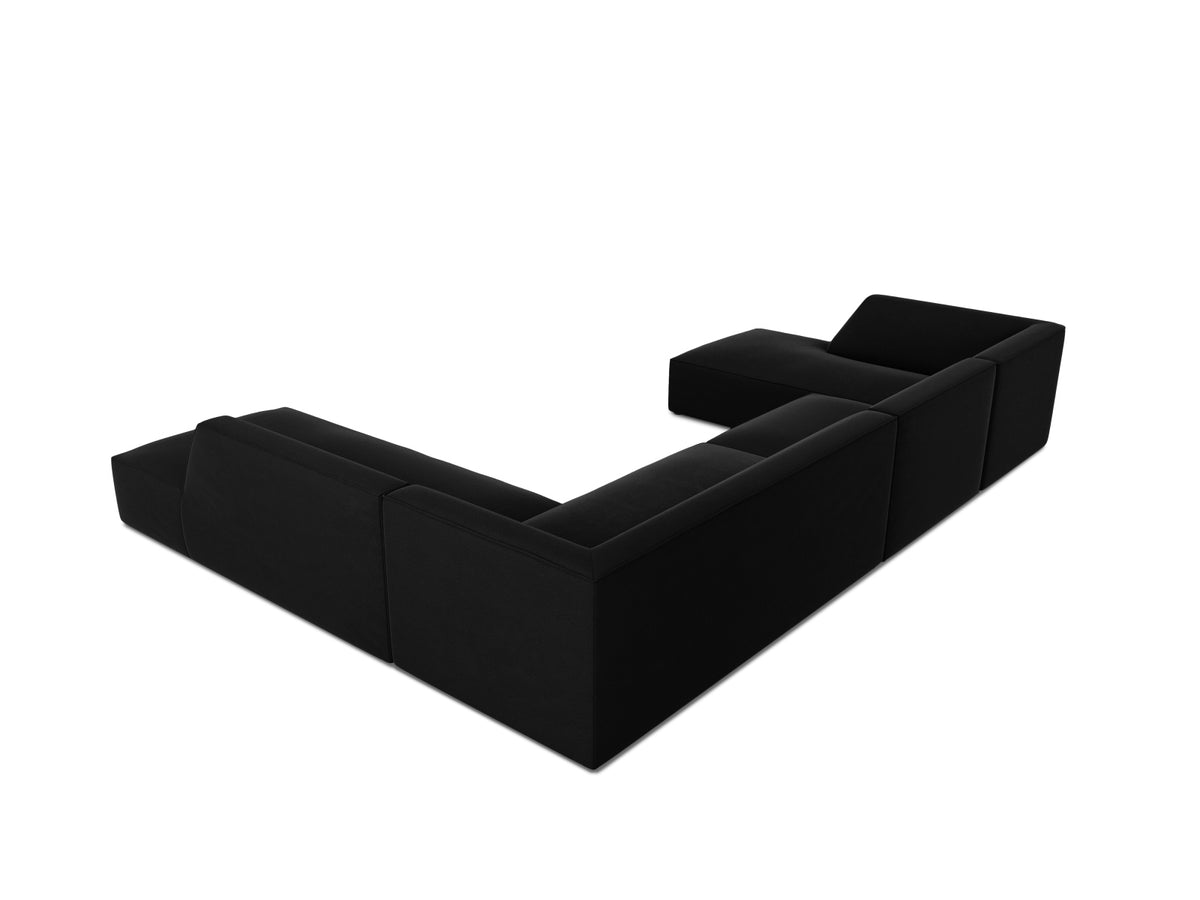 Ruby Velour Panoramic Ecksofa rechts 7 Sitzer in Black-Salvador präsentiert im Onlineshop von KAQTU Design AG. Ecksofa rechts ist von Micadoni