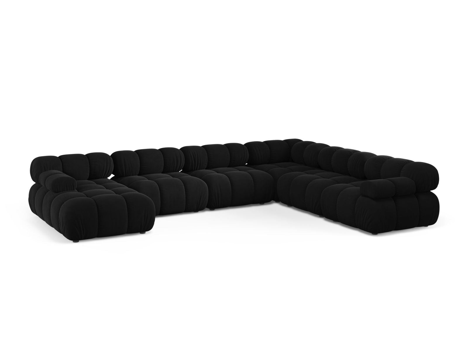 8-Sitzer Bellis Modular Ecksofa Panoramic rechts in Black-Bluvel präsentiert im Onlineshop von KAQTU Design AG. Ecksofa rechts ist von Micadoni