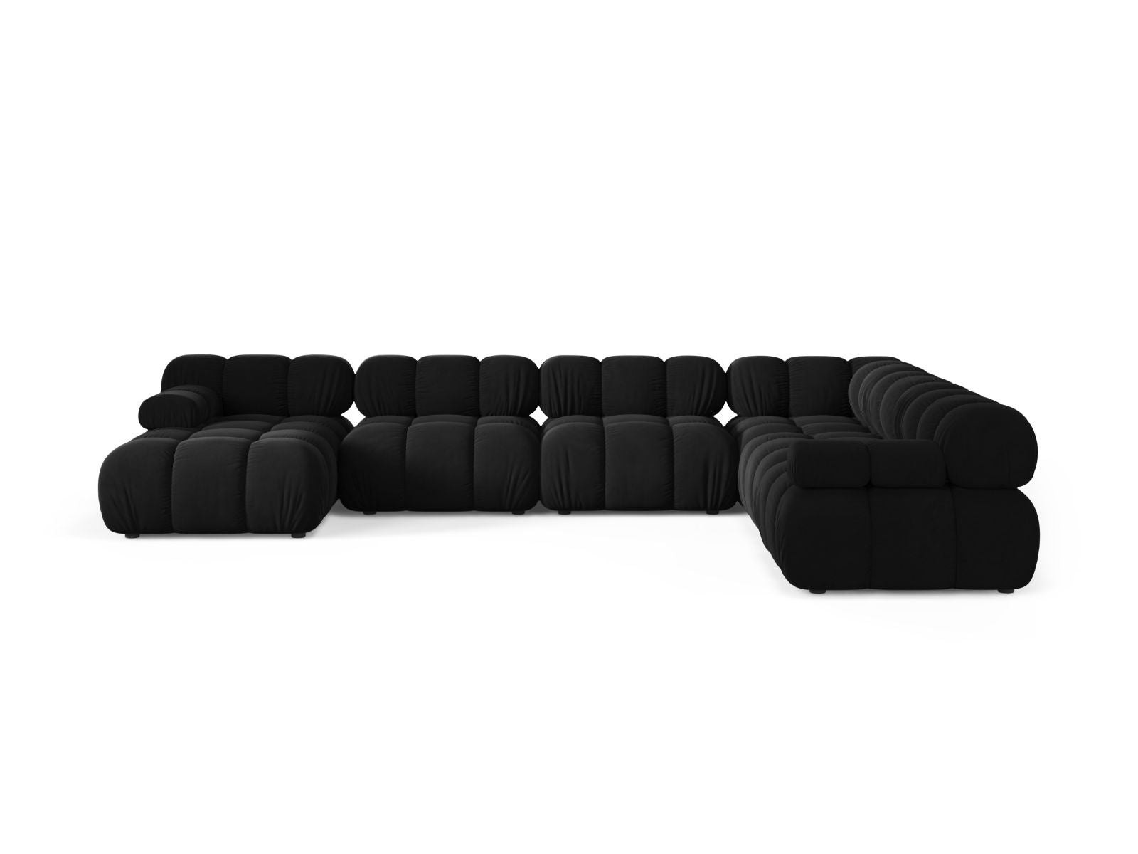 8-Sitzer Bellis Modular Ecksofa Panoramic rechts in Black-Bluvel präsentiert im Onlineshop von KAQTU Design AG. Ecksofa rechts ist von Micadoni