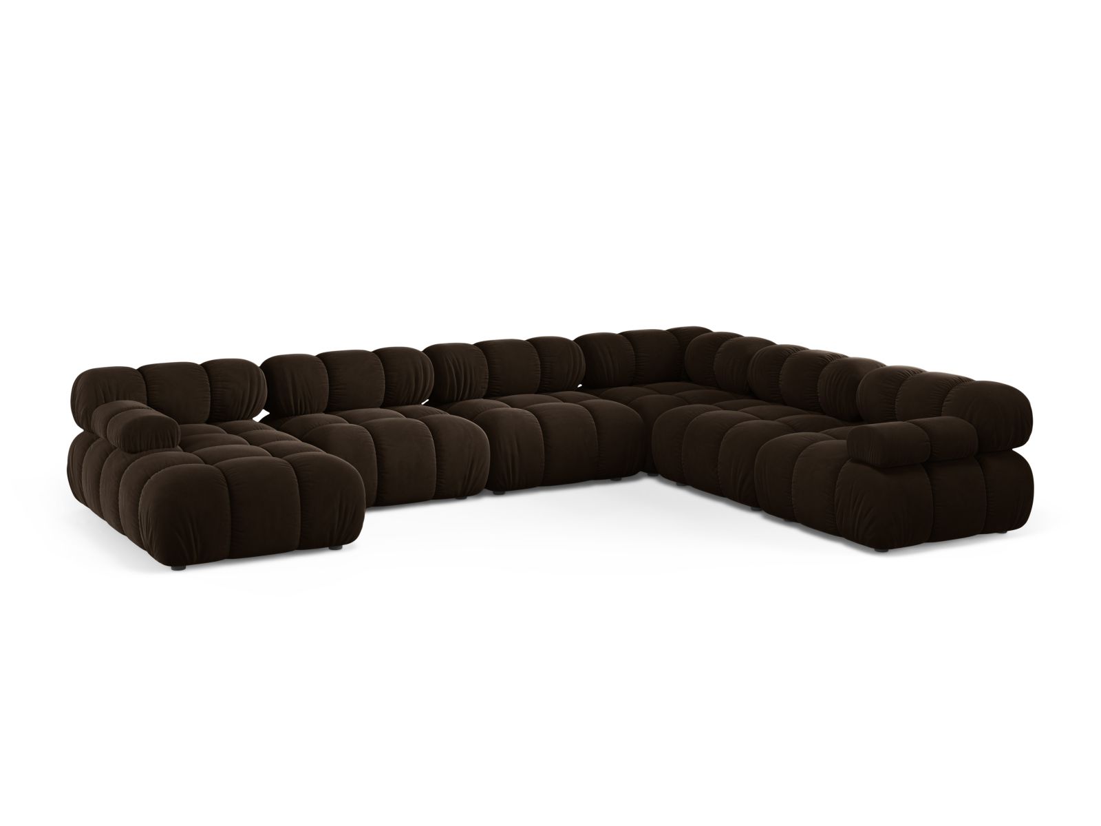 8-Sitzer Bellis Modular Ecksofa Panoramic rechts in Dark Brown-Bluvel präsentiert im Onlineshop von KAQTU Design AG. Ecksofa rechts ist von Micadoni