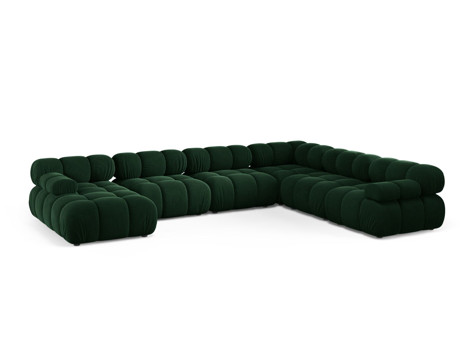 8-Sitzer Bellis Modular Ecksofa Panoramic rechts in Bottle Green-Bluvel präsentiert im Onlineshop von KAQTU Design AG. Ecksofa rechts ist von Micadoni