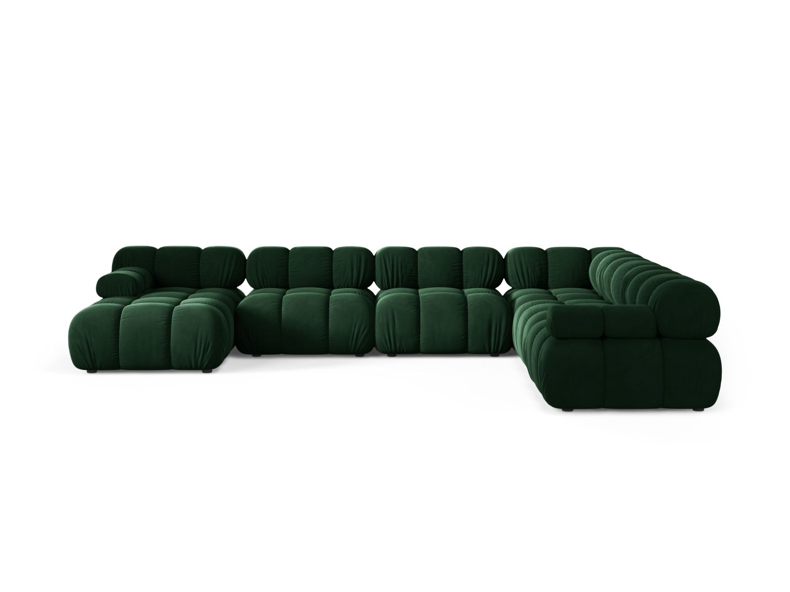8-Sitzer Bellis Modular Ecksofa Panoramic rechts in Bottle Green-Bluvel präsentiert im Onlineshop von KAQTU Design AG. Ecksofa rechts ist von Micadoni