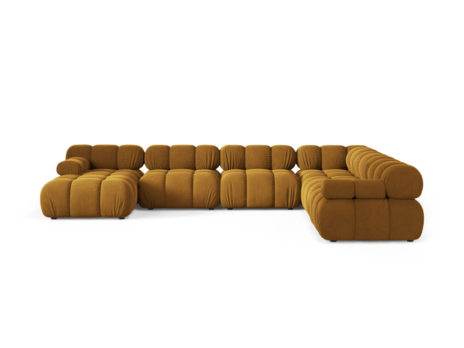 8-Sitzer Bellis Modular Ecksofa Panoramic rechts in Yellow-Bluvel präsentiert im Onlineshop von KAQTU Design AG. Ecksofa rechts ist von Micadoni