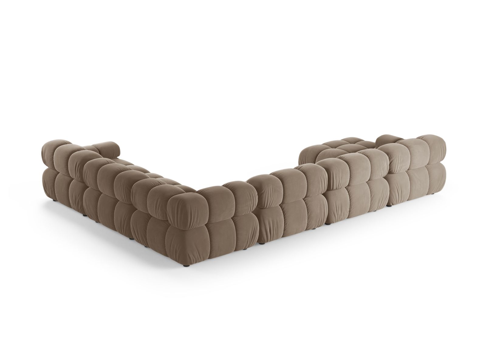 8-Sitzer Bellis Modular Ecksofa Panoramic rechts in Cappuccino-Bluvel präsentiert im Onlineshop von KAQTU Design AG. Ecksofa rechts ist von Micadoni