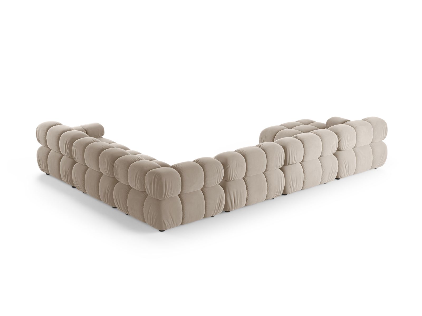 8-Sitzer Bellis Modular Ecksofa Panoramic rechts in Dark Beige-Bluvel präsentiert im Onlineshop von KAQTU Design AG. Ecksofa rechts ist von Micadoni