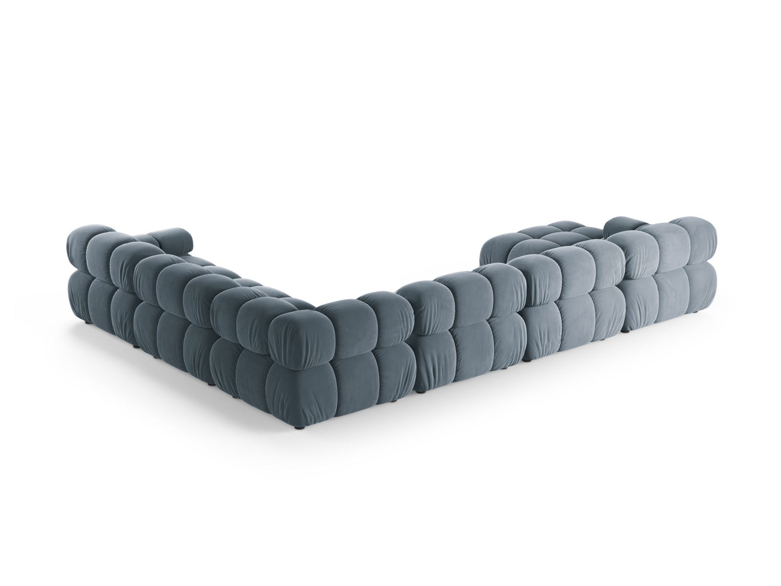 8-Sitzer Bellis Modular Ecksofa Panoramic rechts in Light Blue-Bluvel präsentiert im Onlineshop von KAQTU Design AG. Ecksofa rechts ist von Micadoni