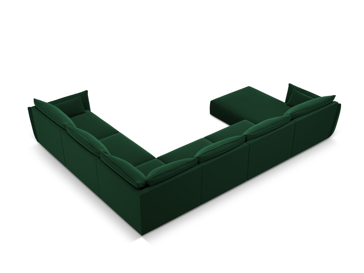 Kaelle Velour Panoramic Ecksofa rechts 8 Sitzer in Bottle Green-Bluvel präsentiert im Onlineshop von KAQTU Design AG. Ecksofa rechts ist von Micadoni