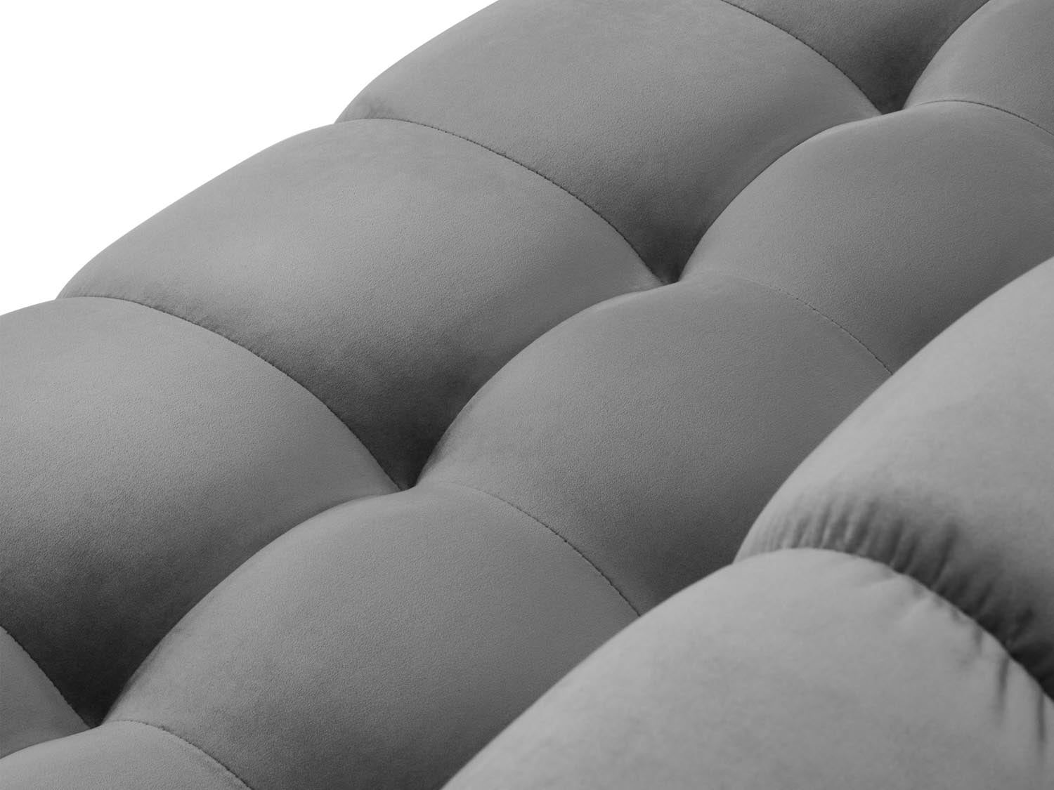 Luxuriöses Mamaia Velour Panoramic Ecksofa rechts, 7-Sitzer, perfekt für gesellige Runden und modernes Wohndesign.