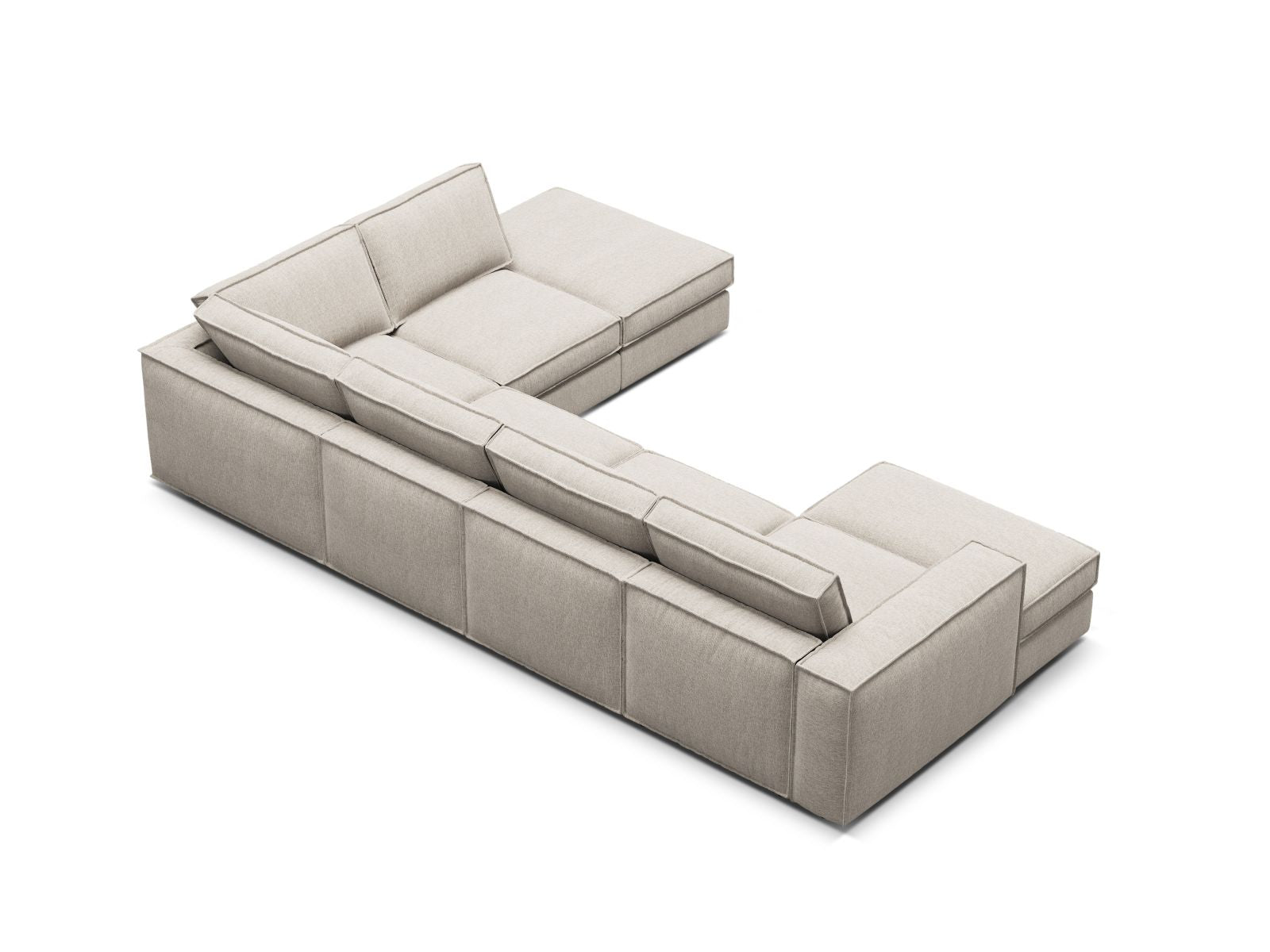 Stylisches 5-Sitzer Ecksofa Panoramic rechts in Sand-Babel von Micadoni, perfekt für entspannte Stunden und zeitgemäße Einrichtung.