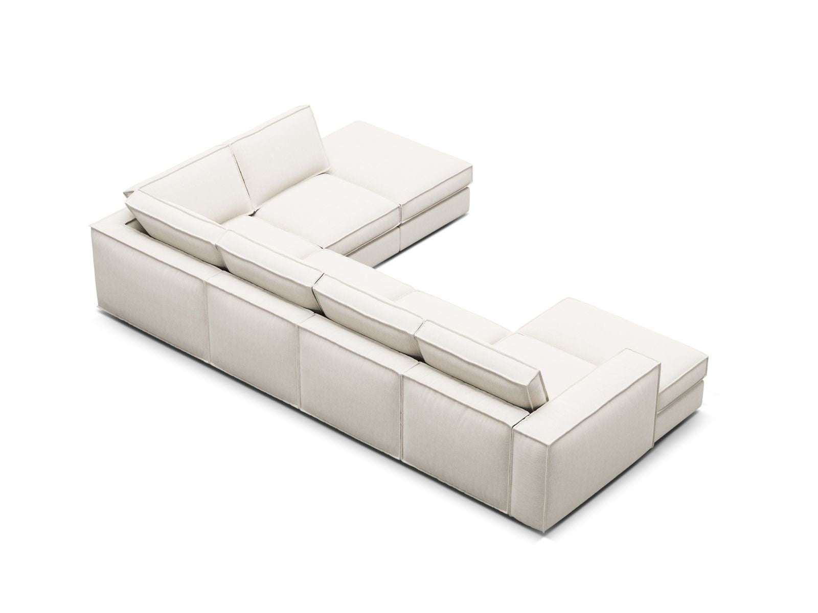 Modernes 5-Sitzer Ecksofa Panoramic rechts von Micadoni, perfekt für gemütliche Abende und stilvolle Einrichtung, mit großzügigem Platzangebot.