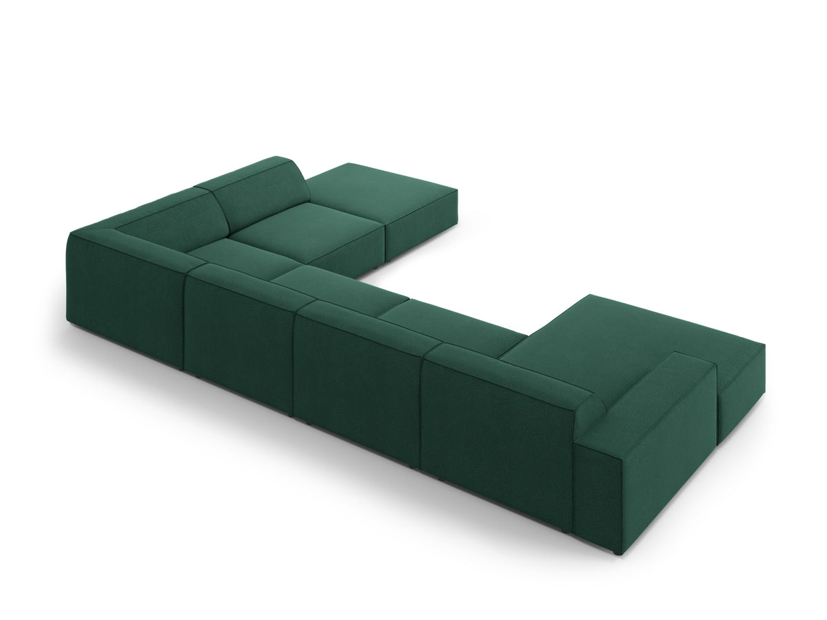 Jodie Modulares Panoramic Ecksofa rechts 7 Sitzer in Green-Megan präsentiert im Onlineshop von KAQTU Design AG. Ecksofa rechts ist von Micadoni