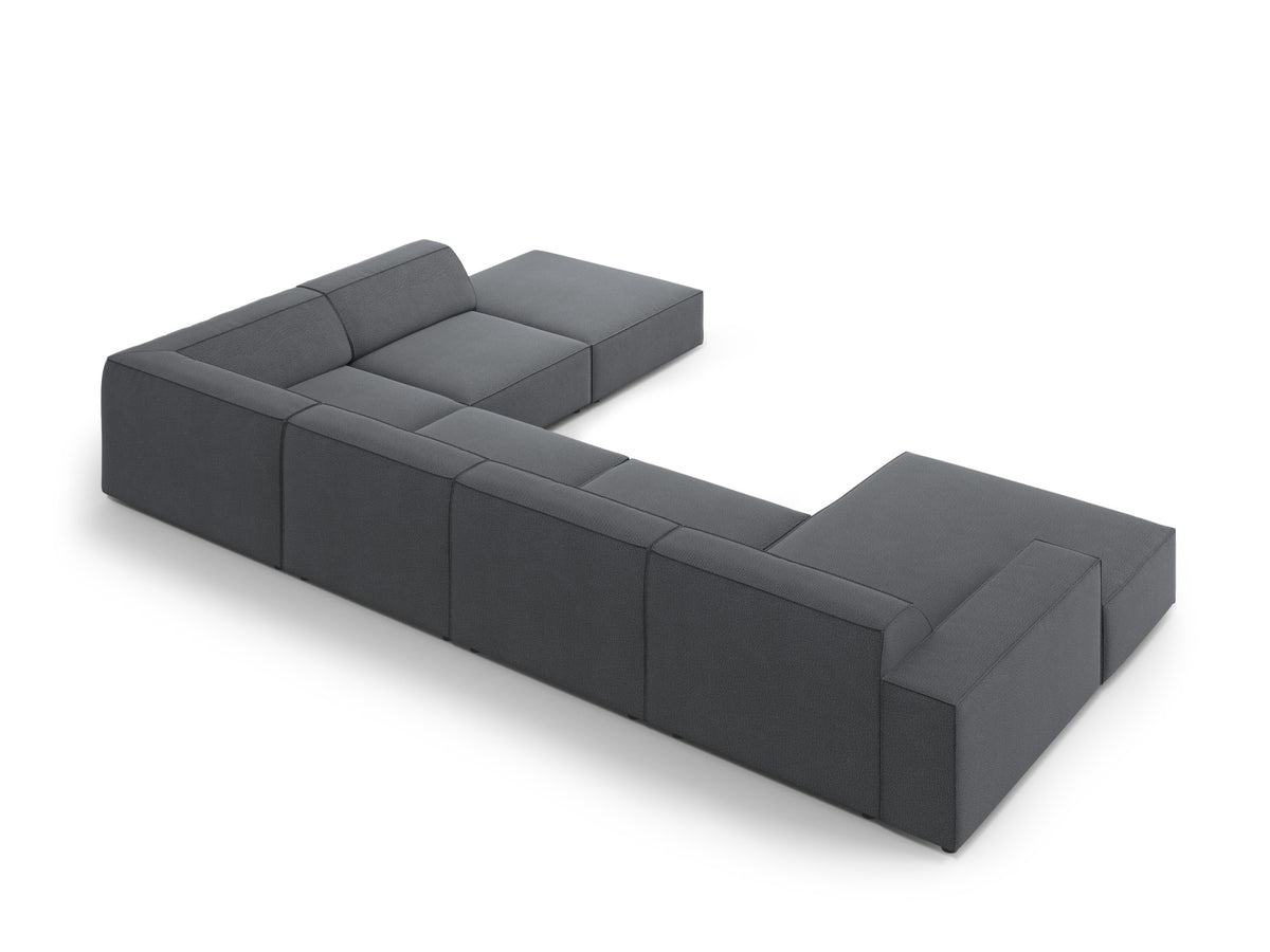 Jodie Modulares Panoramic Ecksofa rechts 7 Sitzer in Dark Grey-Megan präsentiert im Onlineshop von KAQTU Design AG. Ecksofa rechts ist von Micadoni