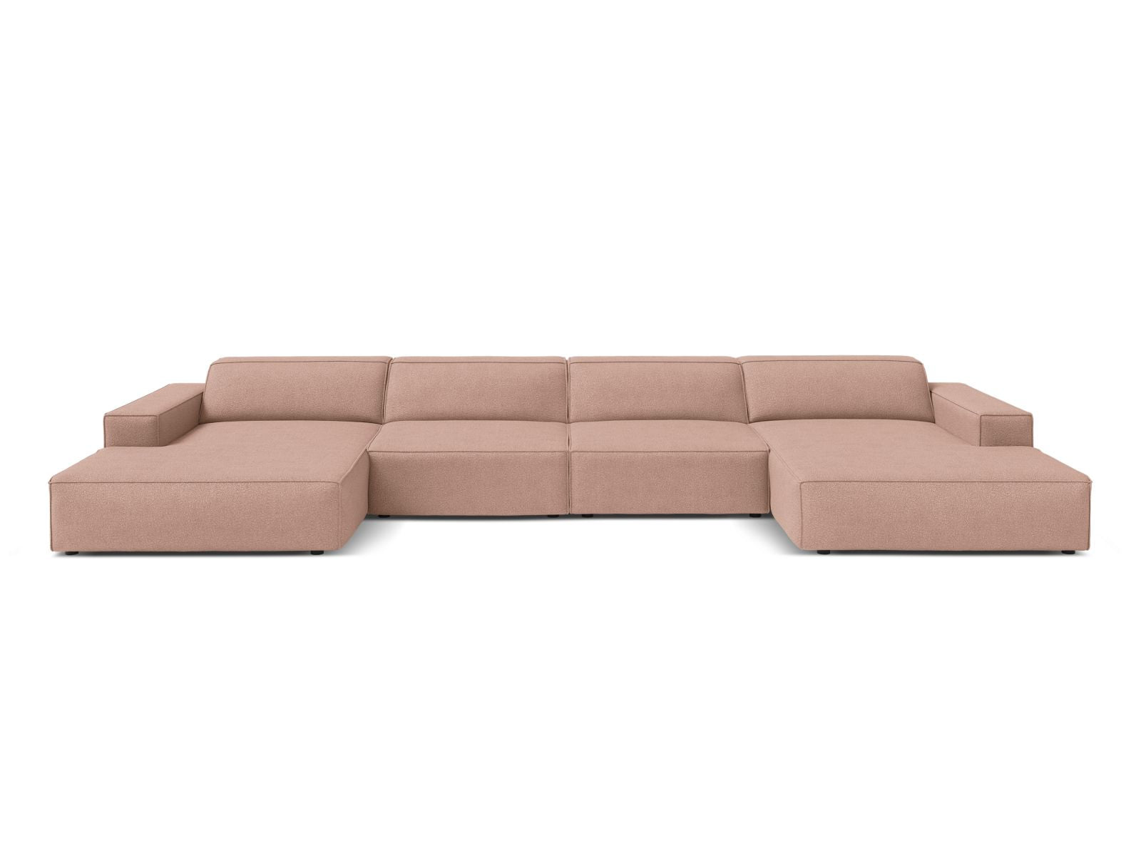 Jodie Boucle modulares Panoramic Sofa 6 Sitzer in Powder Pink-Baloo präsentiert im Onlineshop von KAQTU Design AG. 5er Sofa ist von Micadoni