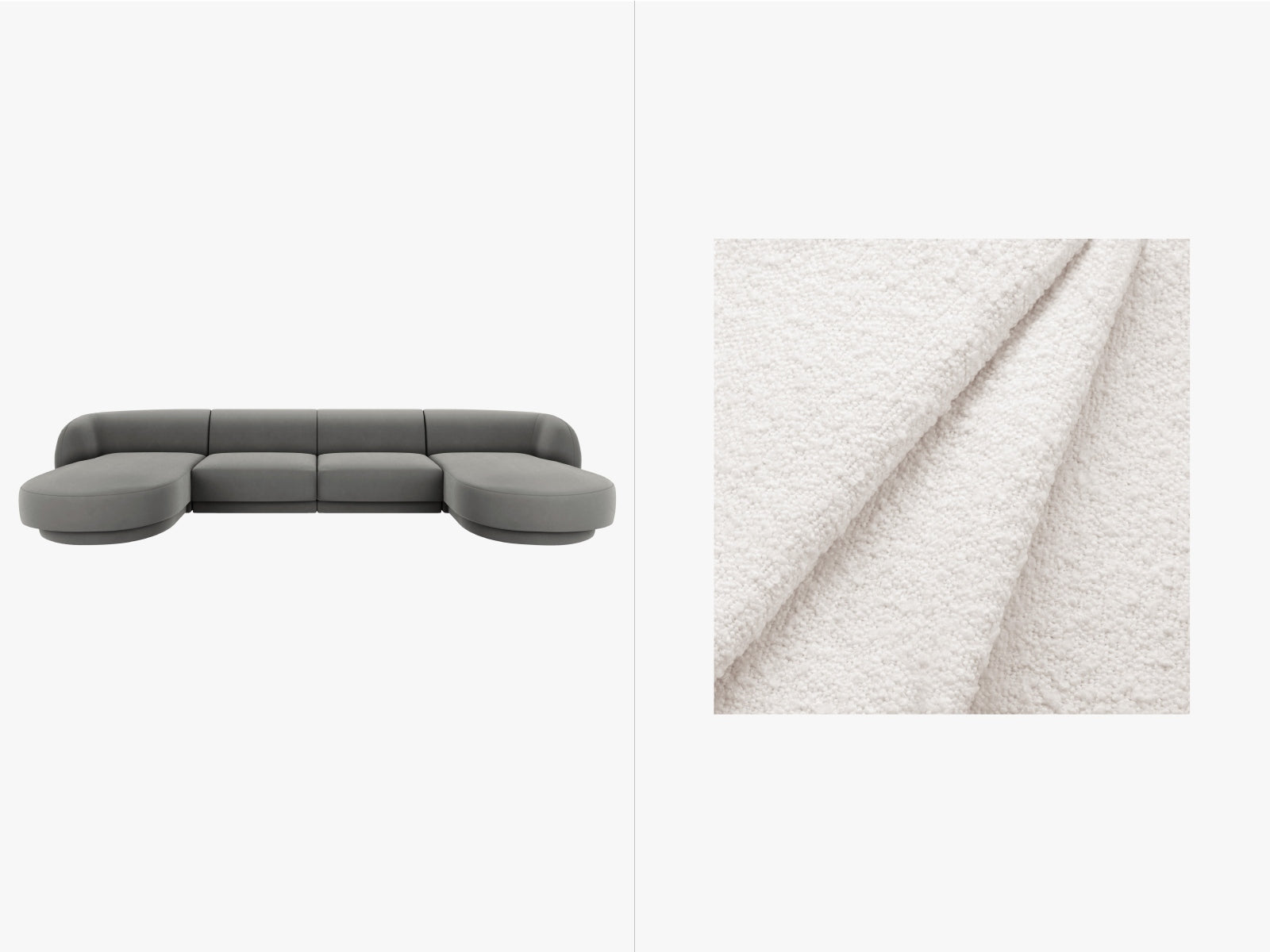 Miley Panoramic Sofa 5 Sitzer in White präsentiert im Onlineshop von KAQTU Design AG. 5er Sofa ist von Micadoni