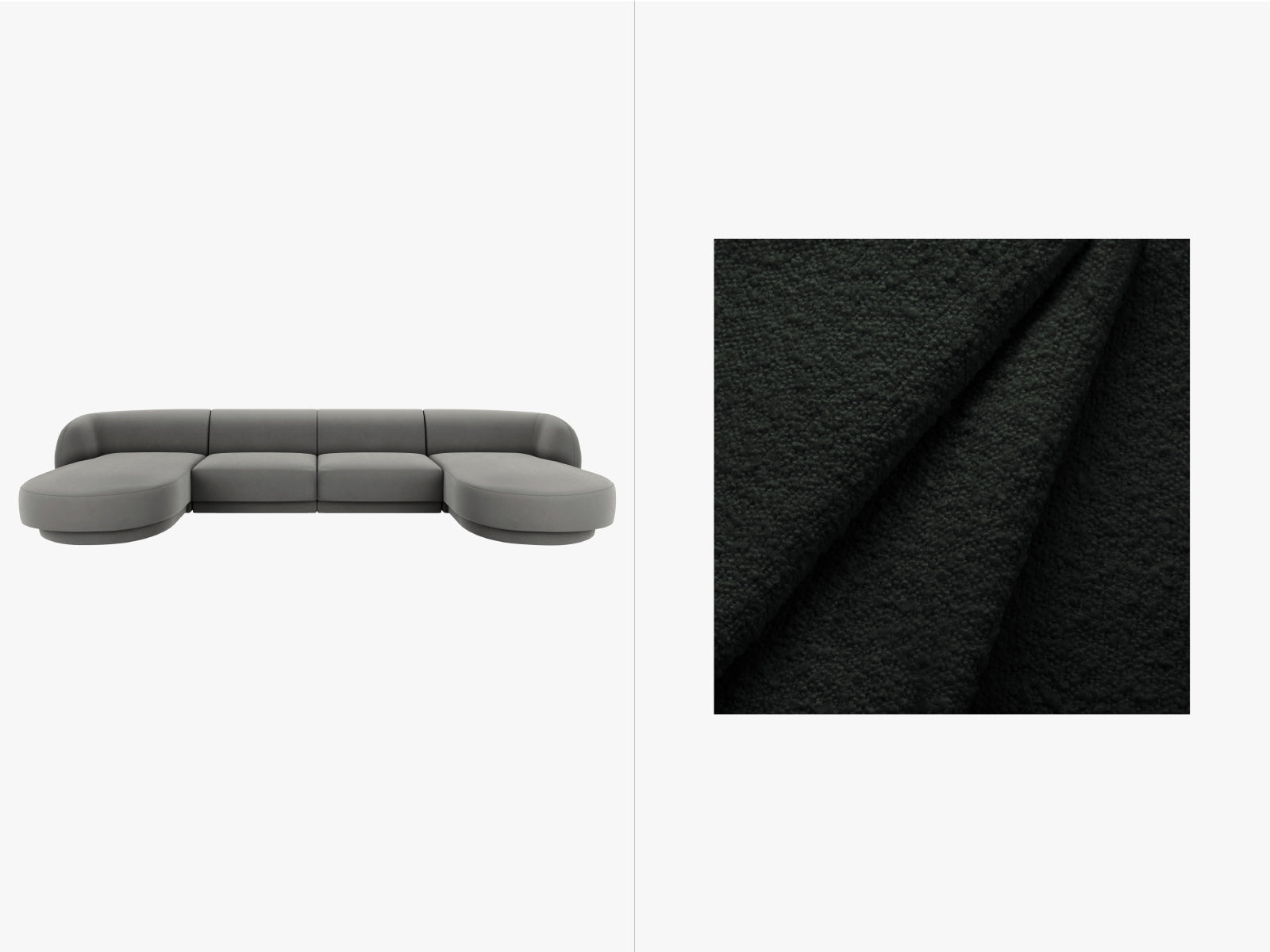Miley Panoramic Sofa 5 Sitzer in Black-Baloo präsentiert im Onlineshop von KAQTU Design AG. 5er Sofa ist von Micadoni