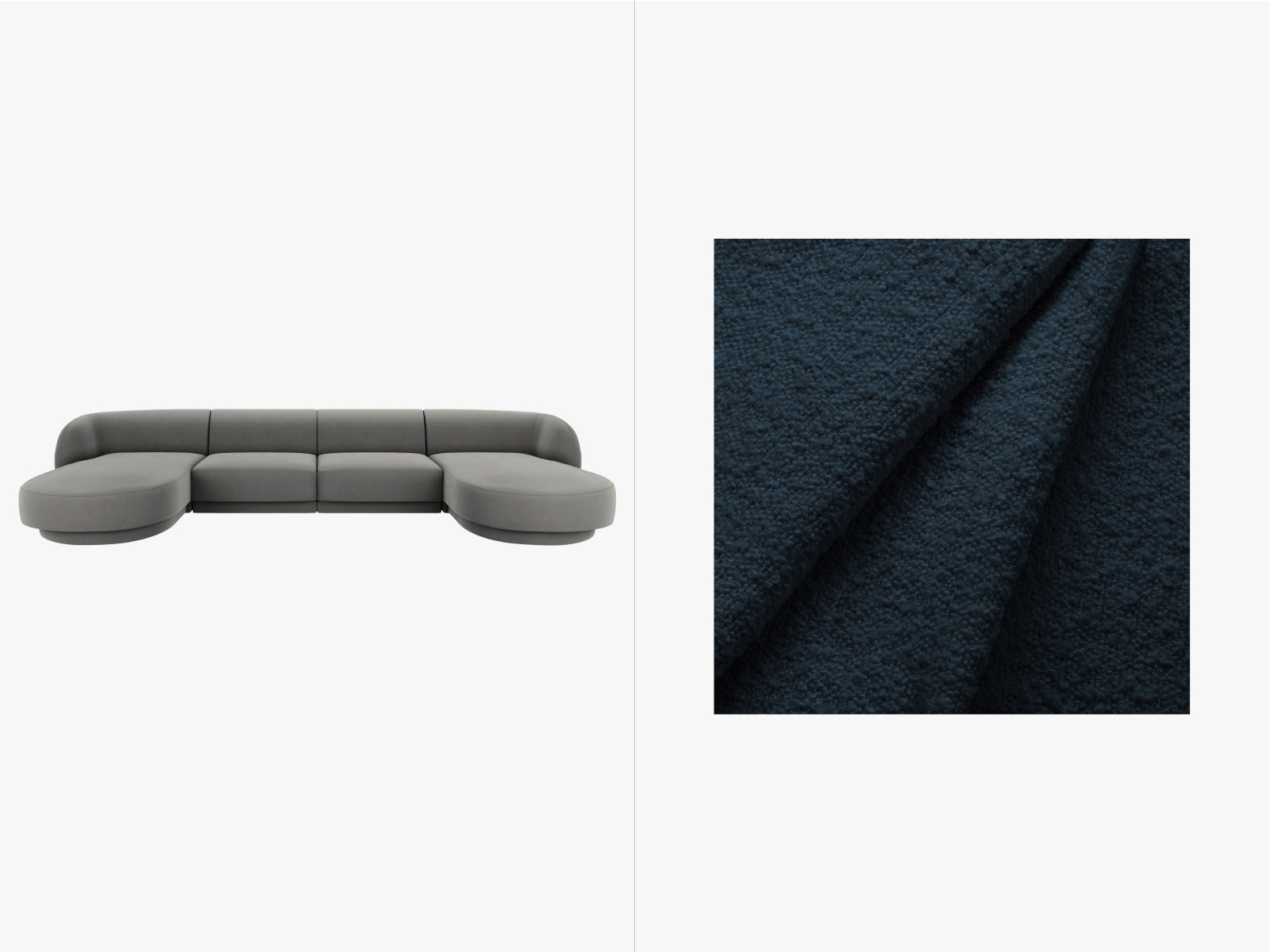 Miley Panoramic Sofa 5 Sitzer in Dark Blue-Baloo präsentiert im Onlineshop von KAQTU Design AG. 5er Sofa ist von Micadoni