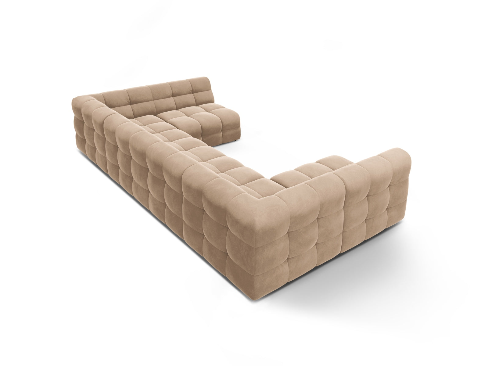 Erleben Sie das Kendal Velour Panoramic Sofa 7 Sitzer von Micadoni – elegantes Design, viel Platz und höchsten Komfort für Ihr Wohnzimmer.