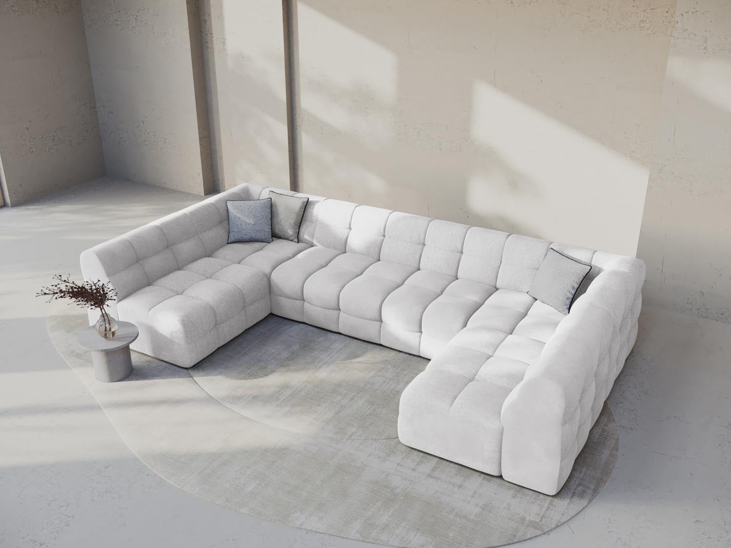 Entdecken Sie das Kendal Velour Panoramic Sofa 7 Sitzer von Micadoni – stilvolles Design, grosszügiger Platz und unvergleichlicher Komfort für Ihr Zuhause.