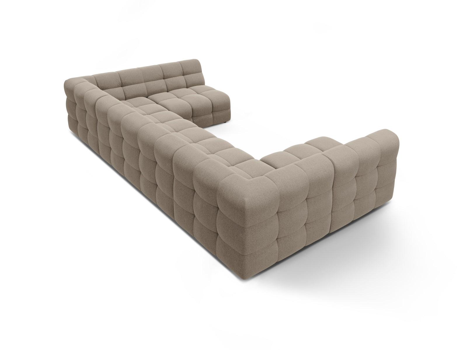 Erleben Sie das Kendal Panoramic Sofa 7 Sitzer von Micadoni – elegantes Velours, viel Platz und höchsten Komfort für Ihr modernes Wohnzimmer.