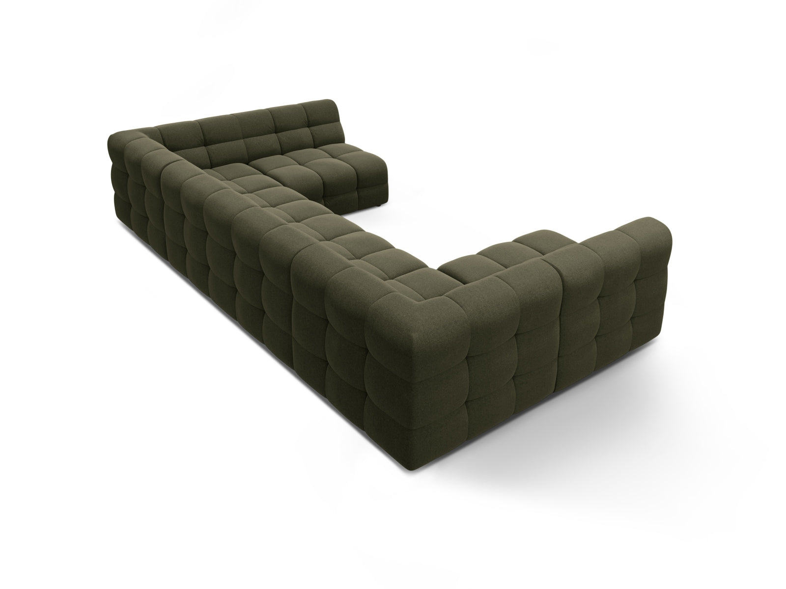 Elegantes Kendal Panoramic Ecksofa für 7 Personen in Amazon Green-Ottawa, ideal für gemütliche Zusammenkünfte und modernes Wohndesign.