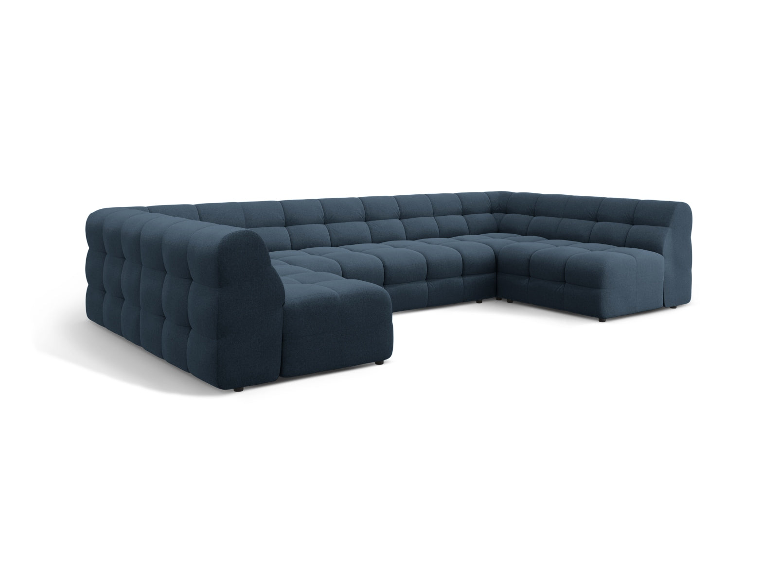 Geräumiges Kendal Panoramic Sofa für 7 Personen in edlem Navy Blau, perfektes Möbelstück für gesellige Abende und stilvolle Wohnräume.