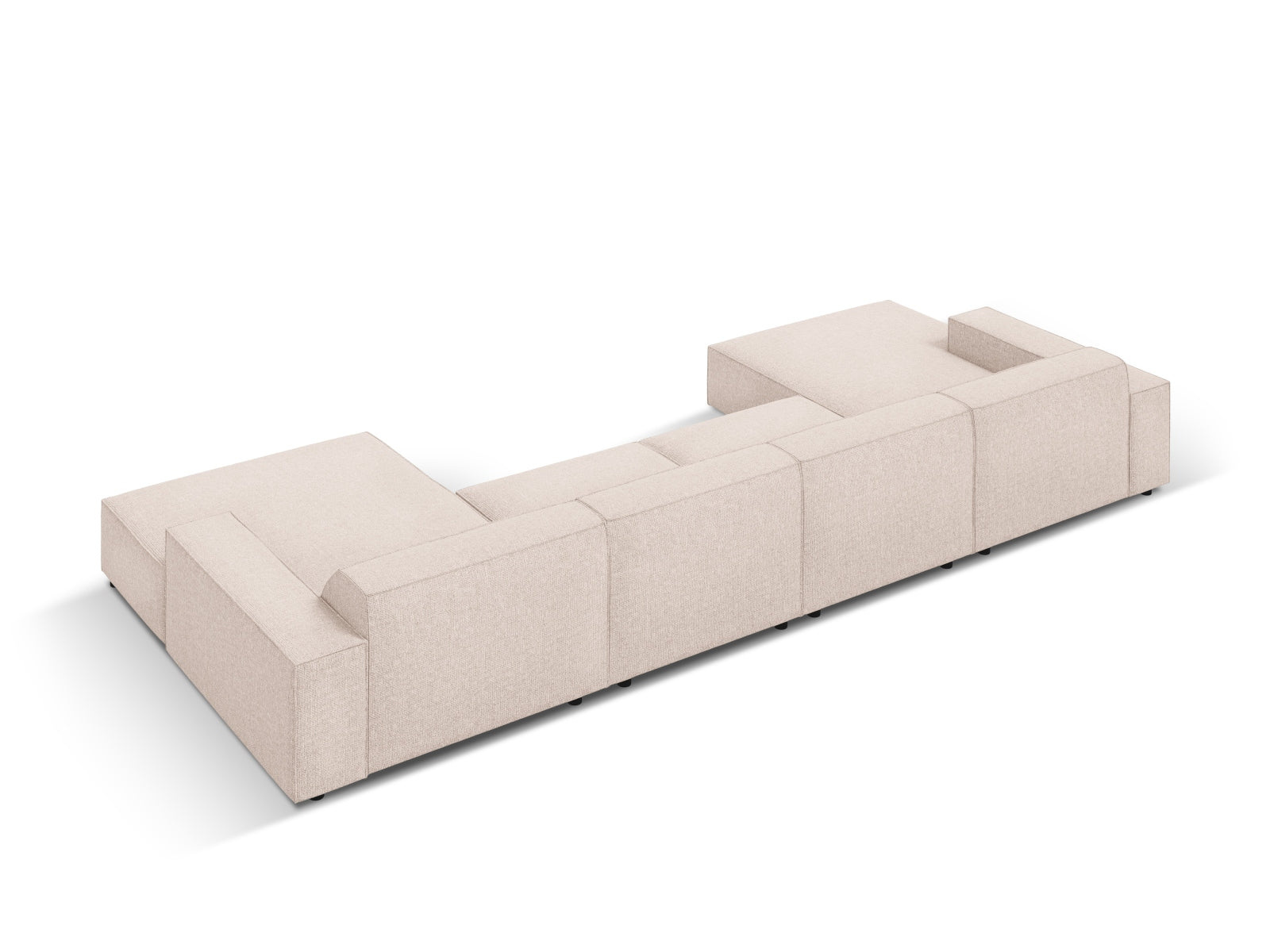 Verleihen Sie Ihrem Wohnzimmer mit dem Jodie 6-Sitzer Panoramic Sofa von Micadoni einen modernen Akzent – flexibel, elegant und komfortabel.