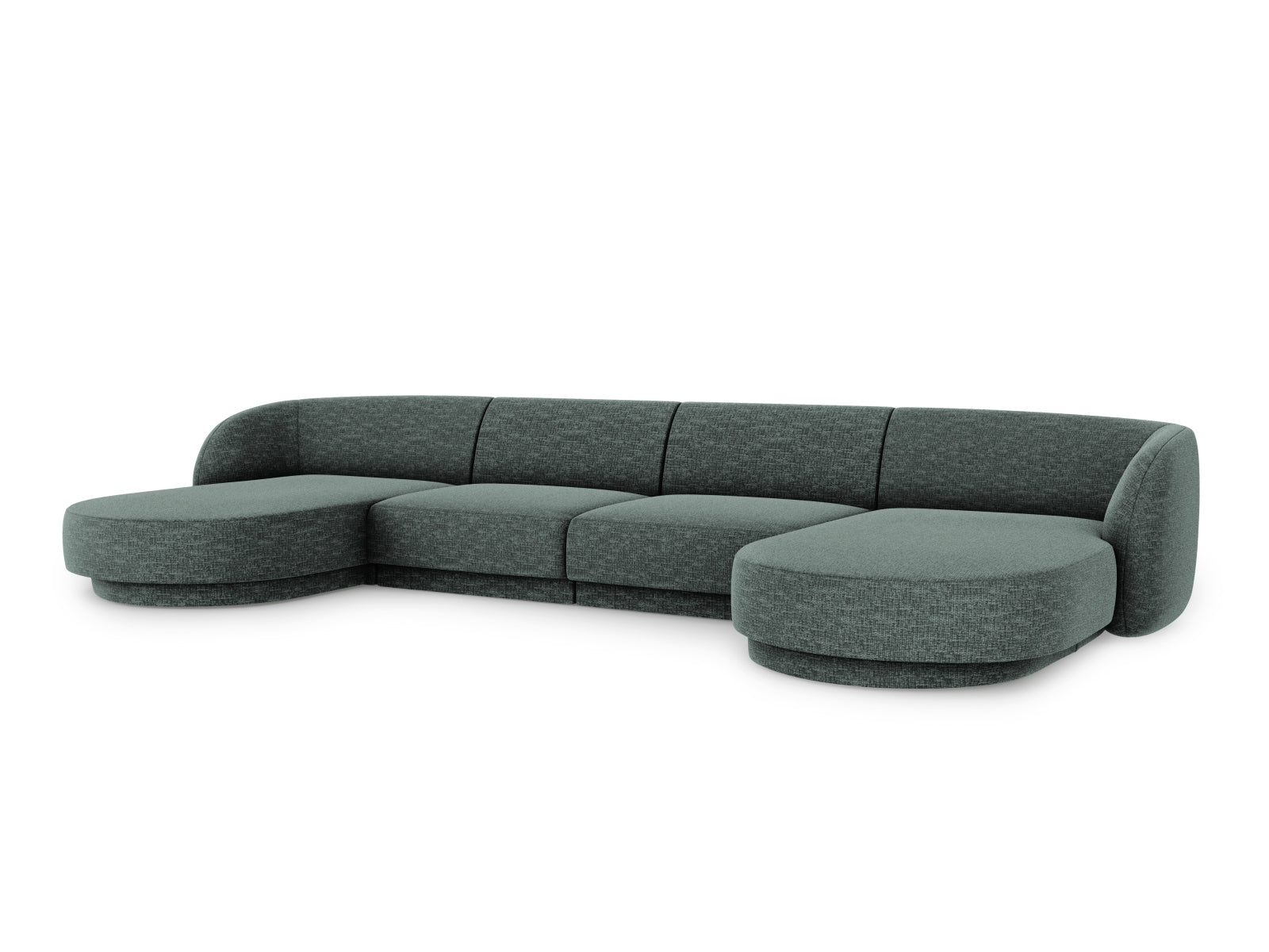 Elegantes Miley Panoramic Sofa in Petrol-Haga, ideal für stilvolle Wohnzimmergestaltung. Komfortables 5-Sitzer Sofa von Micadoni.
