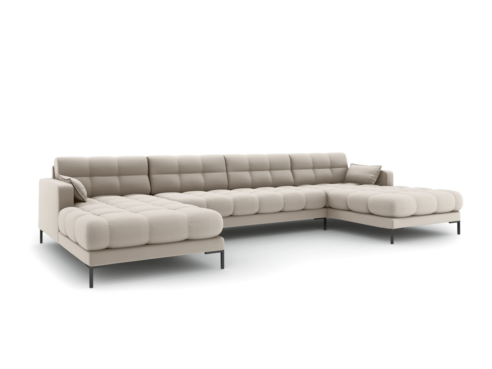 Mamaia Panoramic Sofa 6 Sitzer in Beige/Schwarz-Neve präsentiert im Onlineshop von KAQTU Design AG. 5er Sofa ist von Micadoni