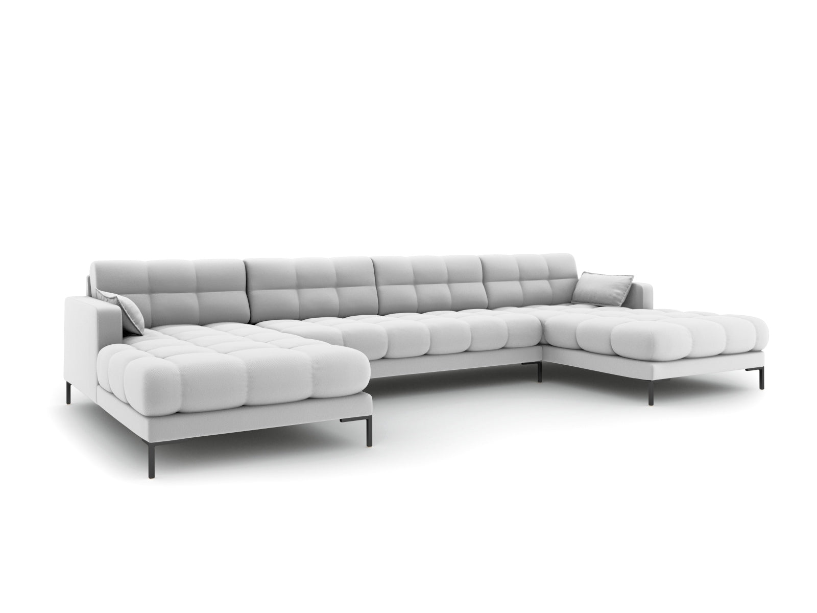 Mamaia Panoramic Sofa 6 Sitzer in Light Grey/Schwarz-Neve präsentiert im Onlineshop von KAQTU Design AG. 5er Sofa ist von Micadoni