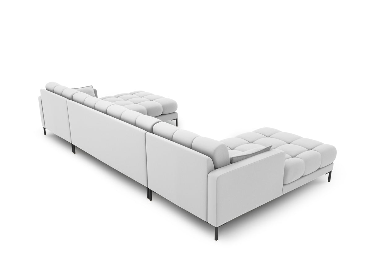 Mamaia Panoramic Sofa 6 Sitzer in Light Grey/Schwarz-Neve präsentiert im Onlineshop von KAQTU Design AG. 5er Sofa ist von Micadoni