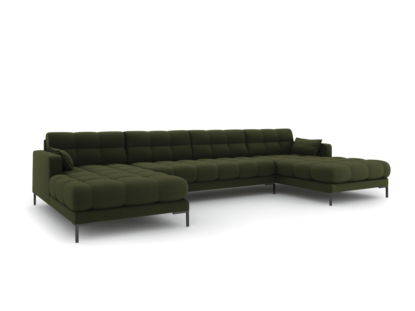 Mamaia Panoramic Sofa 6 Sitzer in Green/Schwarz-Neve präsentiert im Onlineshop von KAQTU Design AG. 5er Sofa ist von Micadoni